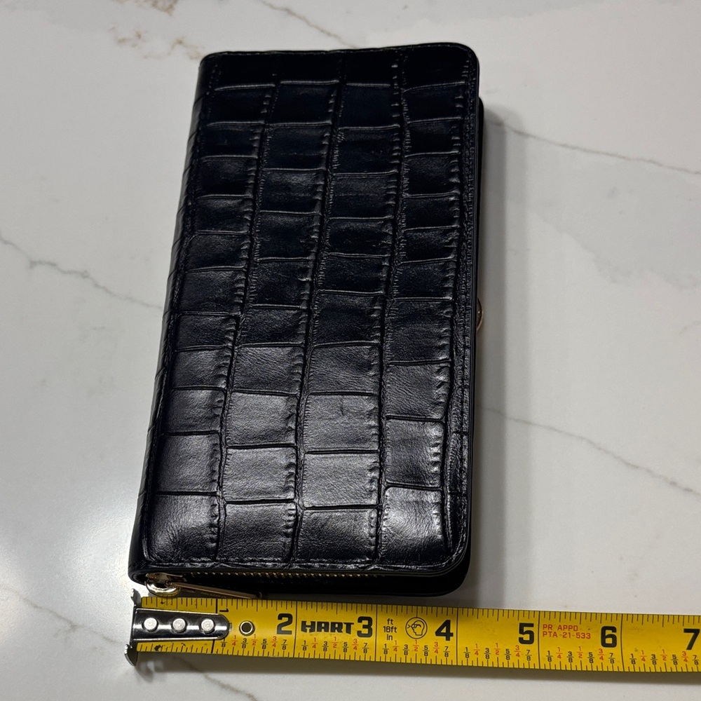 Michael Kors Black Croc-Embossed Wallet with Gold Hardware - Picture 5 of 11